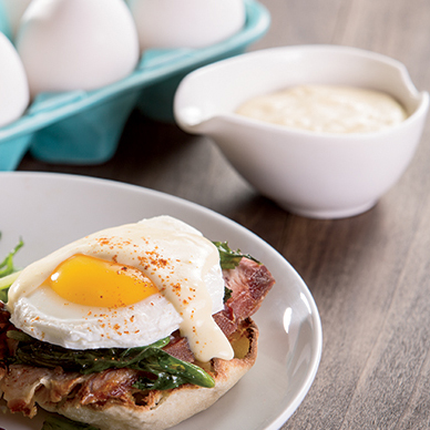 Eggs Benedict with Wilted Spring Greens
