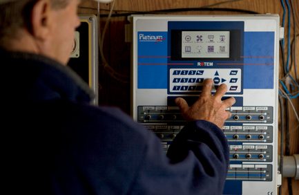 control panel in barn