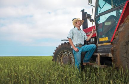 Matthew Boerner works on his family’s farm in Pilot Point while also attending Tarleton State University.