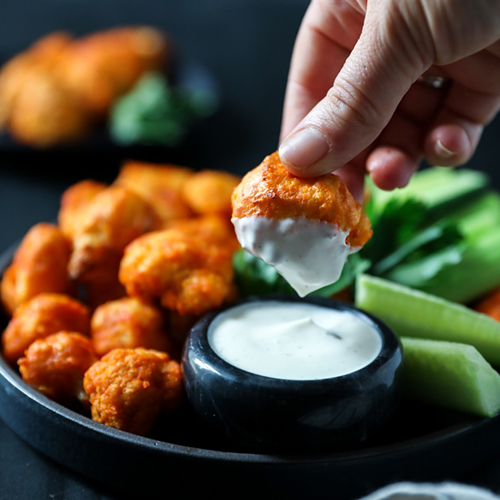 Buffalo Cauliflower Poppers