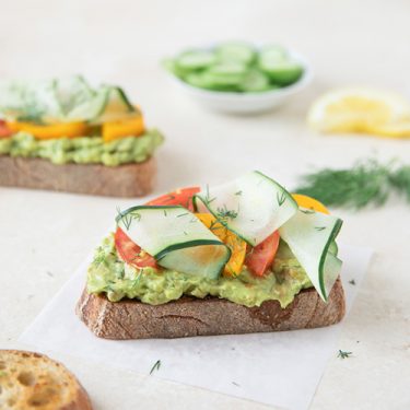Avocado Toast with Tomato, Cucumber and Dill