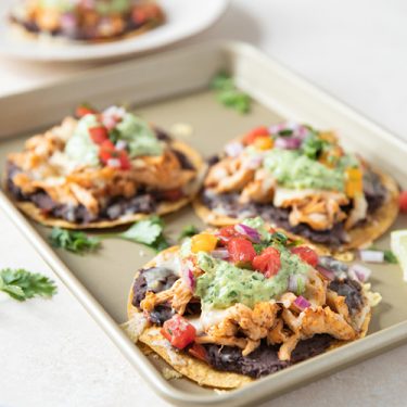 Chicken Tostada with Black Beans and Avocado