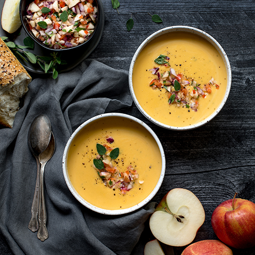 Sweet Potato Bisque with Apple Salsa