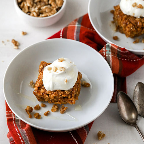 Overnight Pumpkin Oatmeal Bake