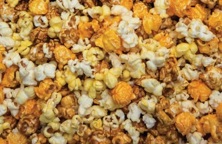 Caramel, cheddar and movie theater style popcorn mixed together from Cravings Gourmet Popcorn