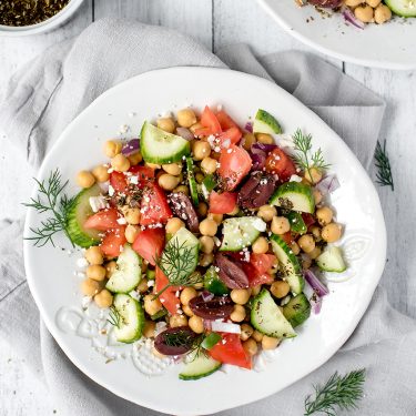 Lettuceless Greek Salad with Chickpeas