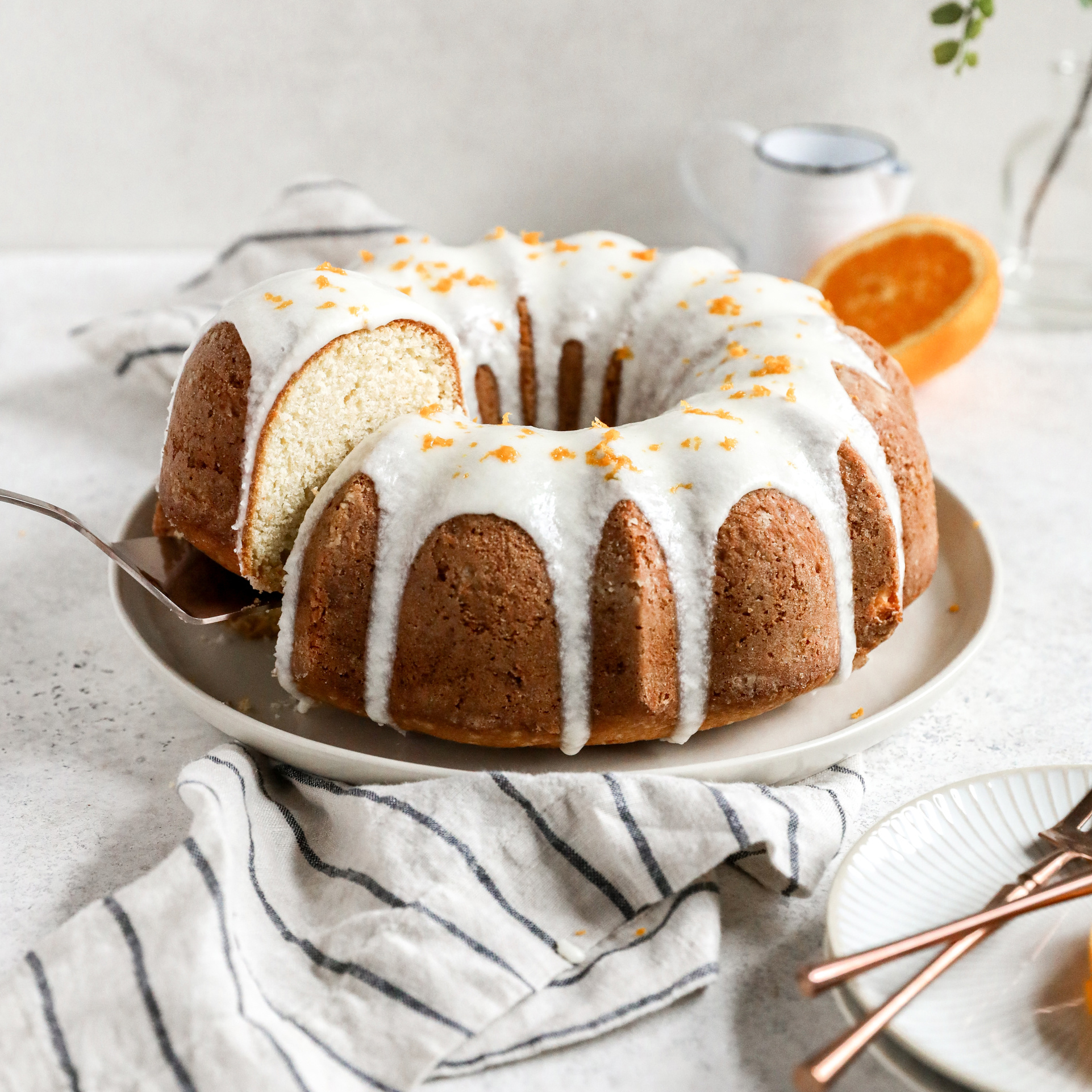 Buttermilk Citrus Bundt Cake with Orange Glaze