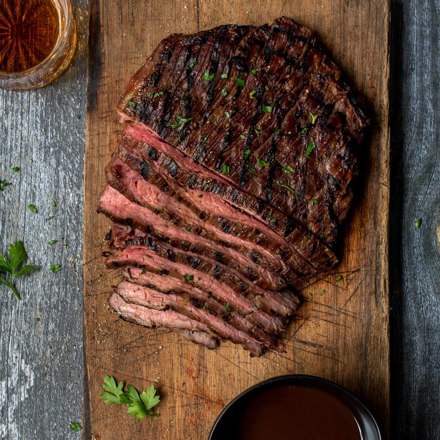 Grilled Bourbon and Brown Sugar Flank Steak