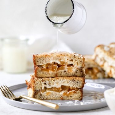 Mango Stuffed French Toast with Coconut Syrup
