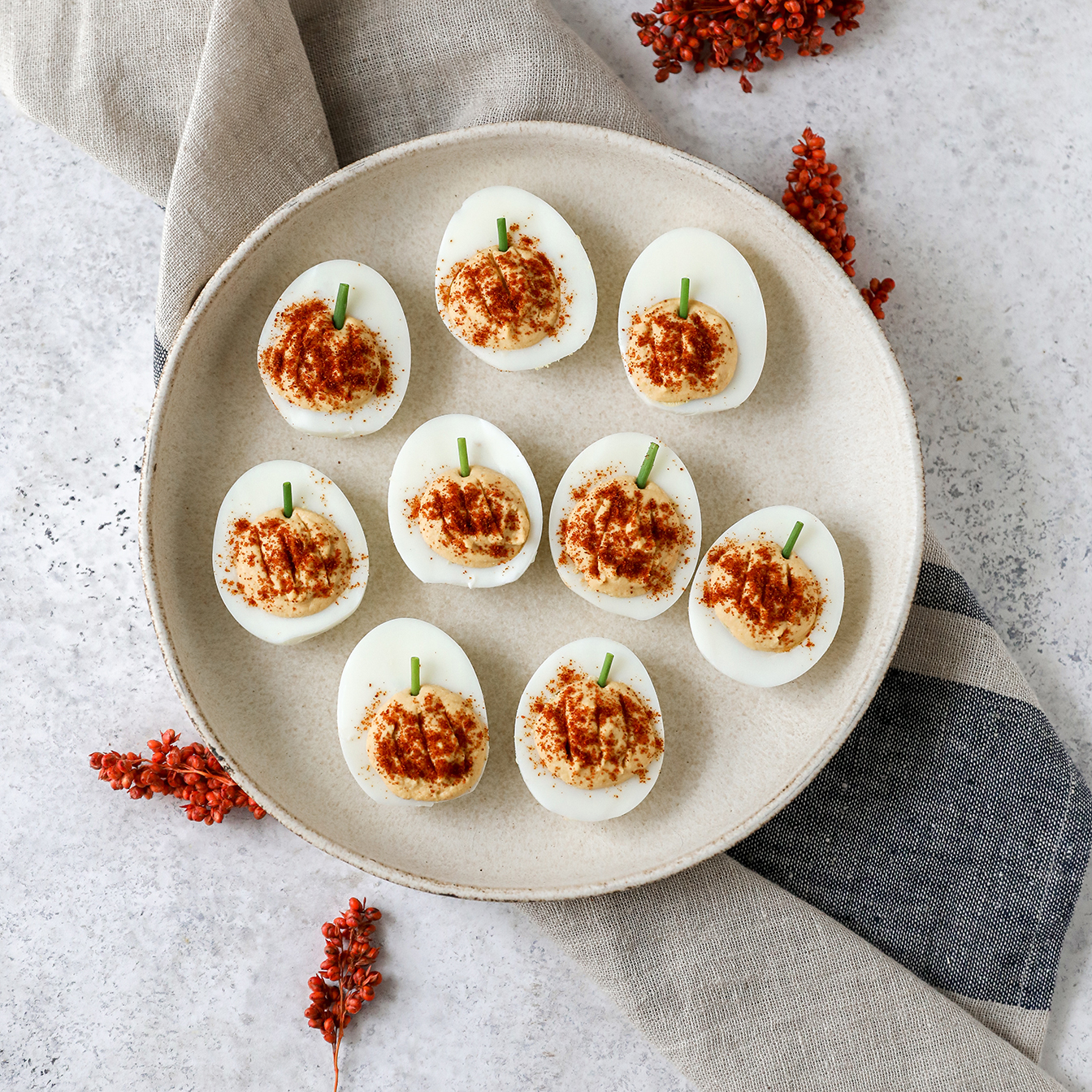 Pumpkin Deviled Eggs