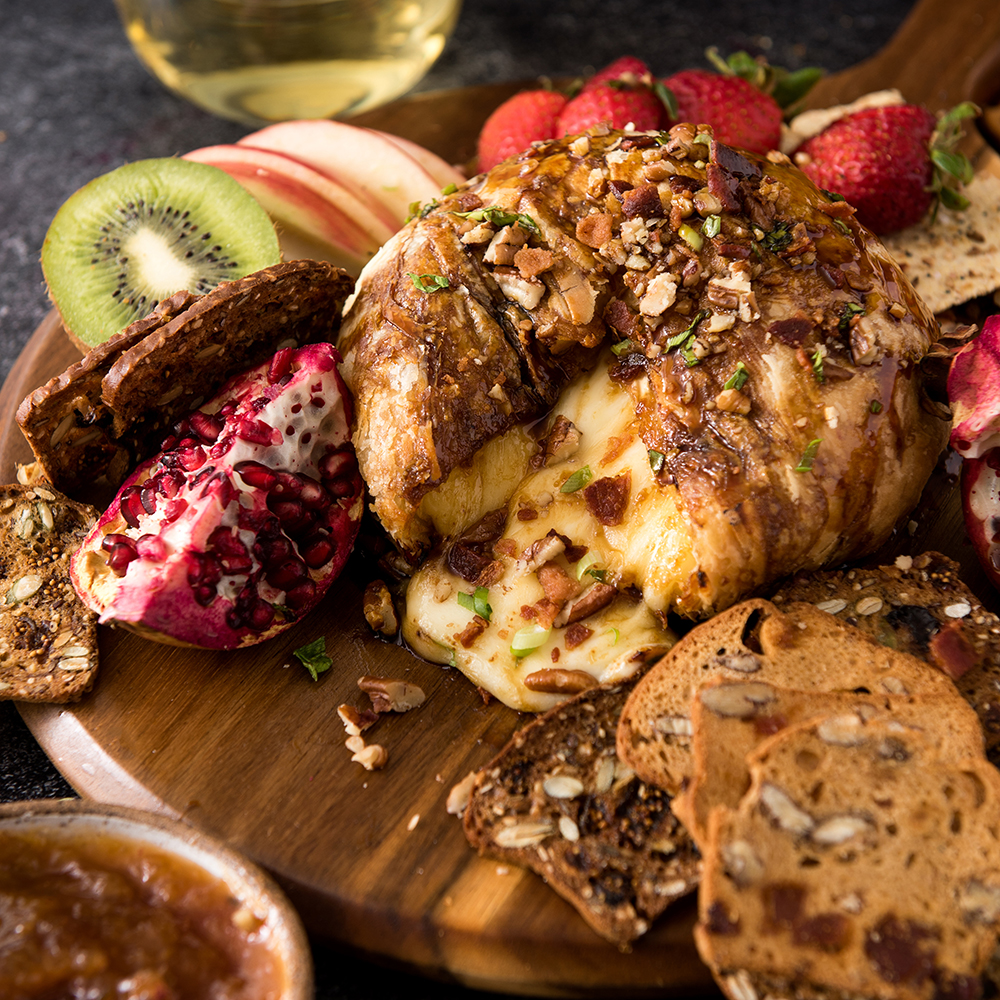 Baked Brie with Sorghum, Pecans and Bacon