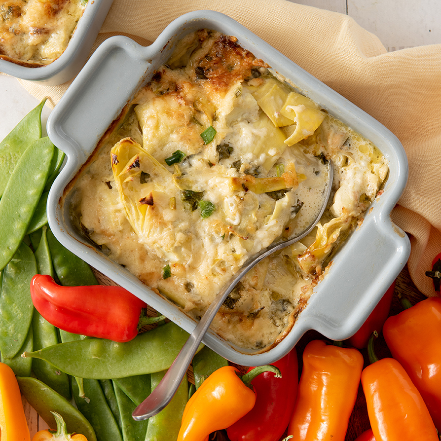Warm Parmesan Artichoke Veggie Dip