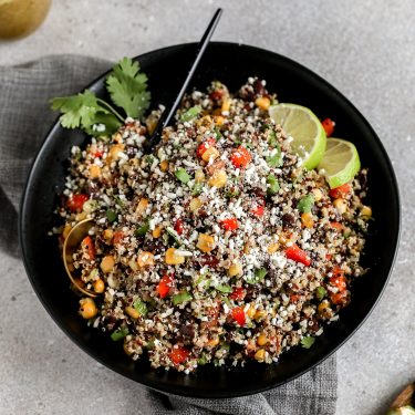 Black Bean, Quinoa and Corn Salad with Balsamic Lime Dressing