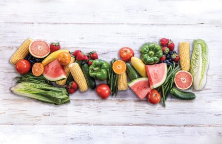 A variety of Florida fruits and vegetables