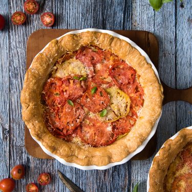 Tomato Pie with White Cheddar and Country Ham