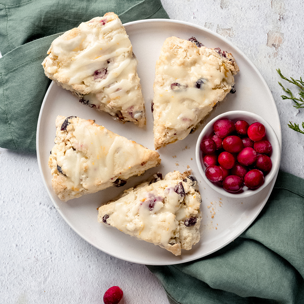 Cranberry Scones with Orange Glaze