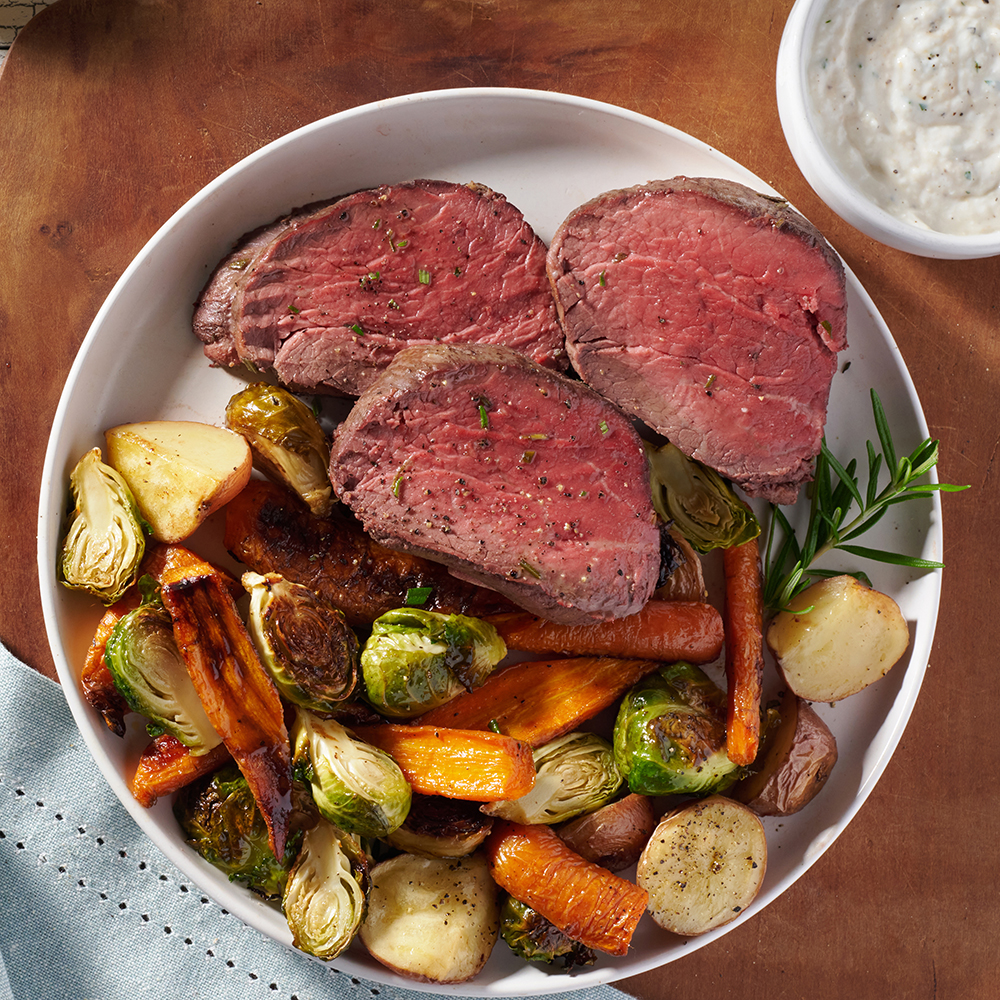 Beef Tenderloin with Roasted Spring Vegetables