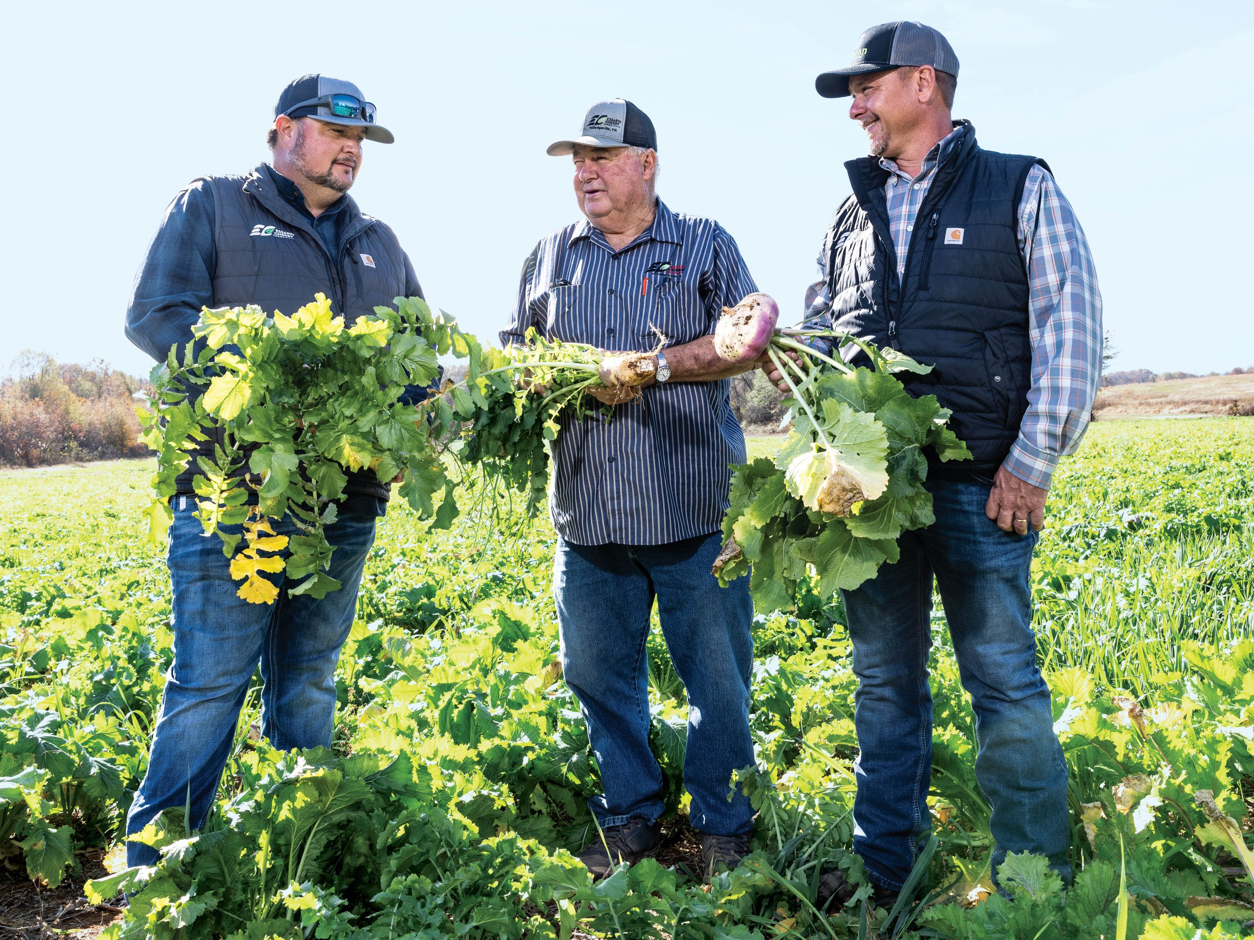 Essary and Cherry Farms in Milledgeville is a family farm operated by Ricky Essary, middle, with his son Kevin, left, and his son-in-law Jason Cherry