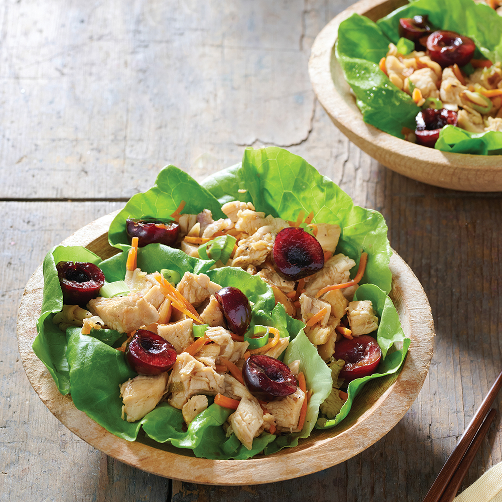 Sweet and Sour Cherry Chicken Lettuce Wraps