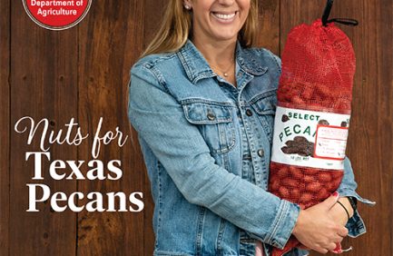 Go Texan Cover 2024 - lady holding pecans