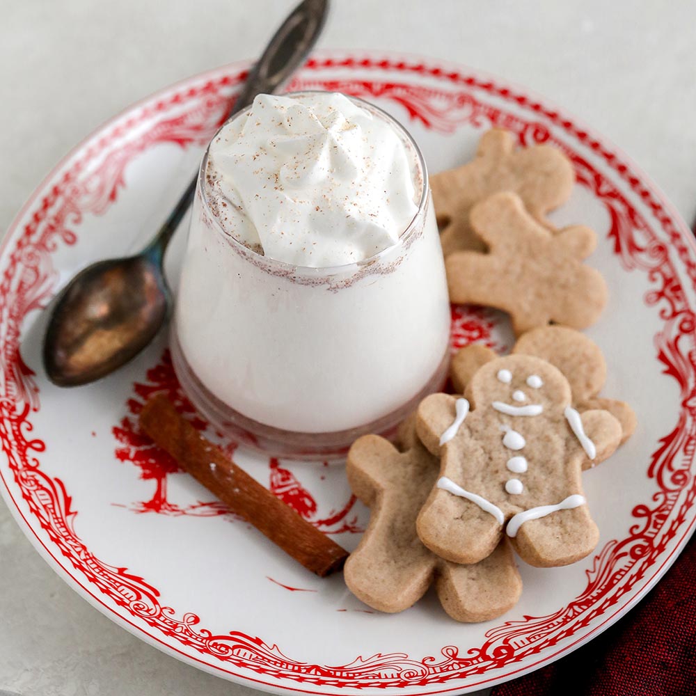 Homemade Eggnog with Mini Gingerbread Men