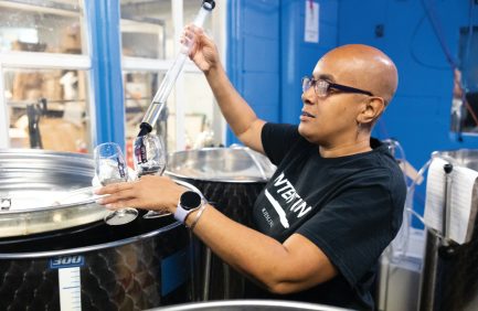 Nicole Kearney making wine