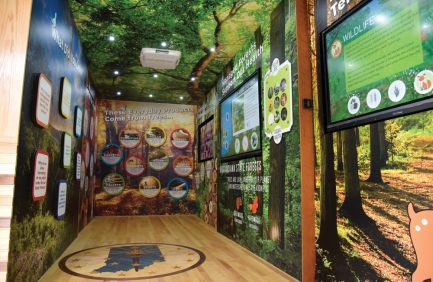 Woods on Wheels is an educational traveling museum about Indiana hardwoods.