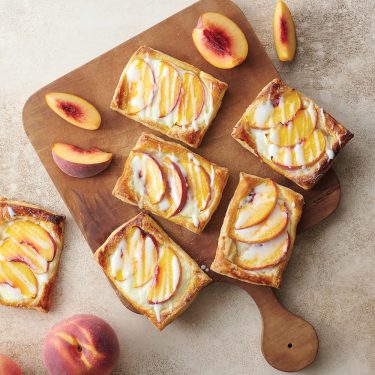 Peach and Ricotta Puff Pastry Strudels