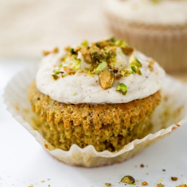 Pistachio Cupcakes with Cream Cheese Frosting
