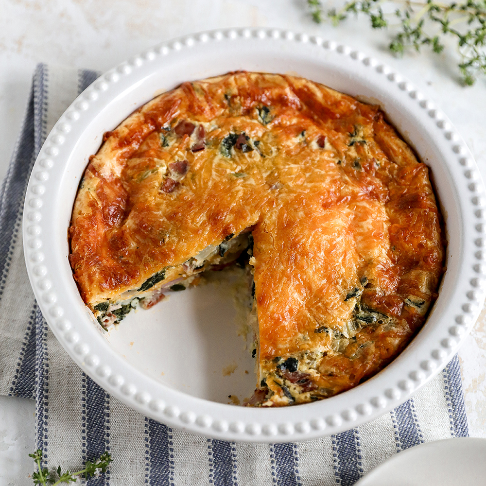 Crustless Ham and Collard Green Quiche