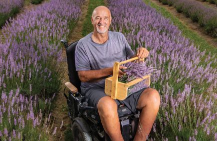 Owner Rich Borkholder of Aroma Acres in New Paris offers lavender products and U-pick fields.