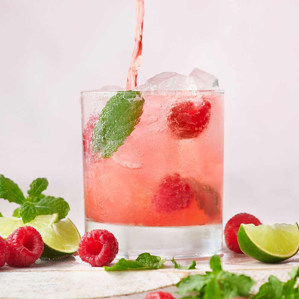 Raspberry, Mint and Lime Soda