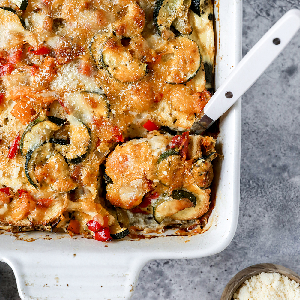 Roasted Summer Vegetable Strata