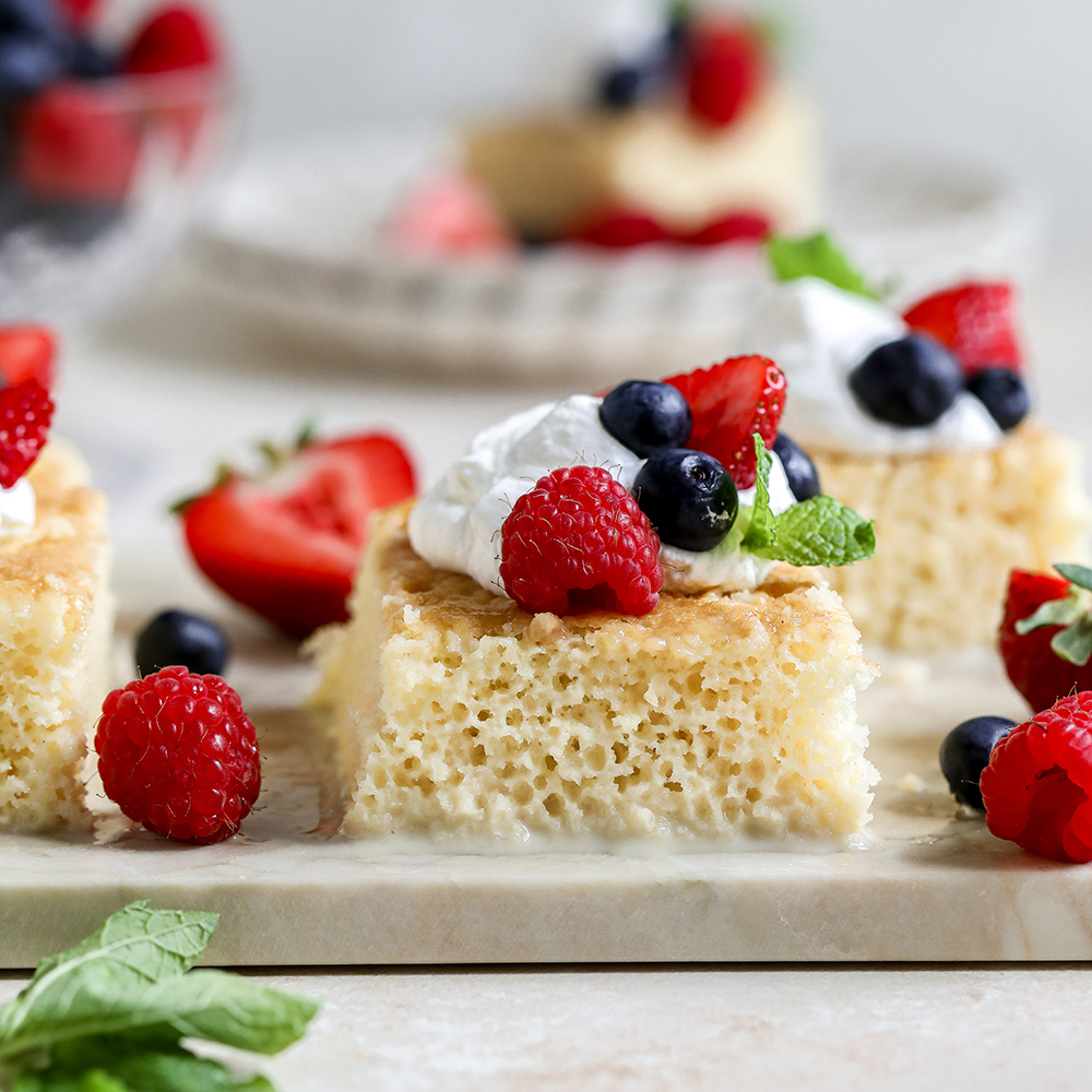 Tres Leches Cake with Fresh Berries