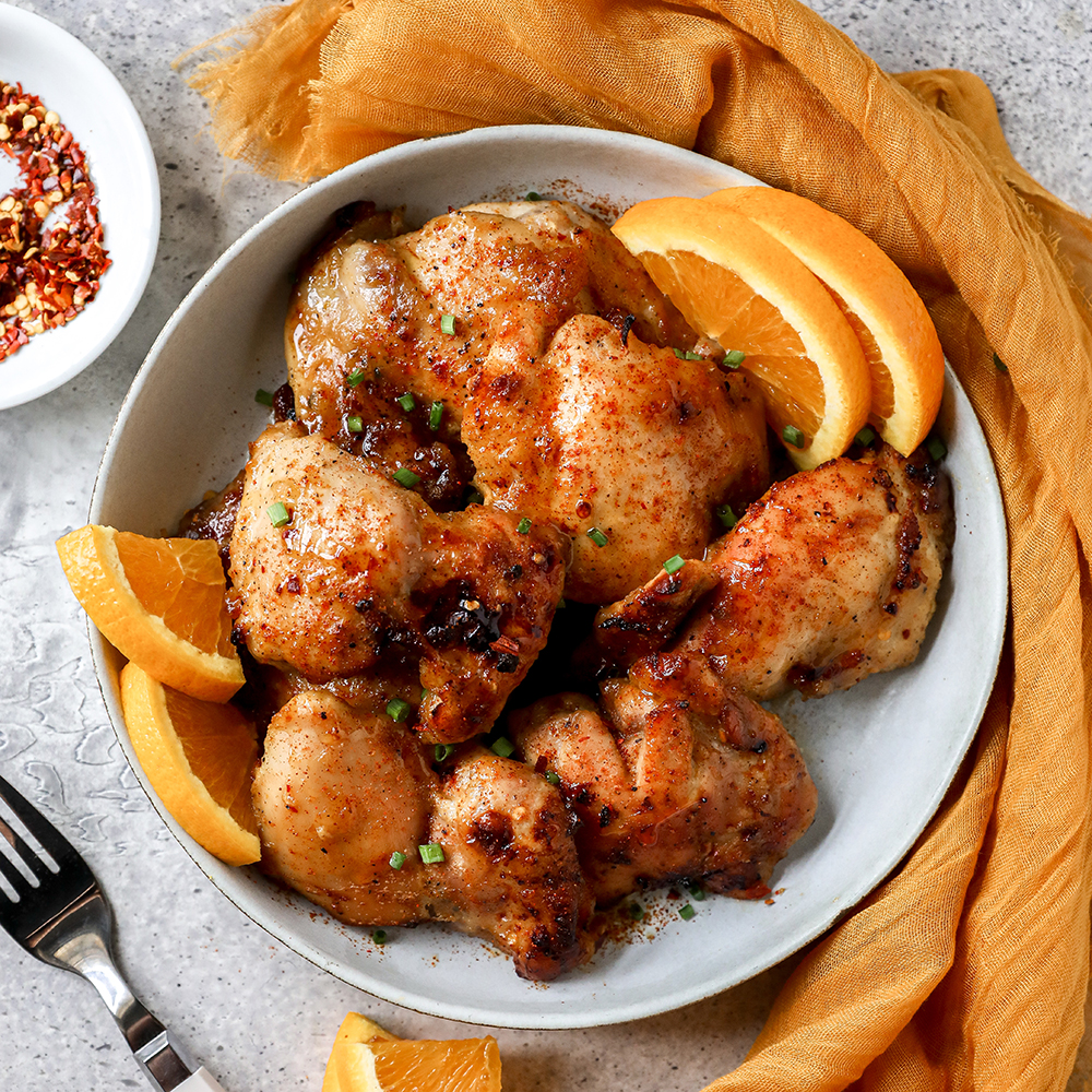 Hot Honey Glazed Chicken Thighs
