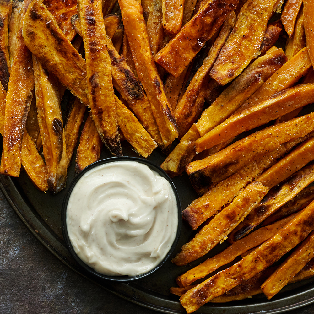 Roasted Sweet Potato Fries with Pumpkin Spice Aioli