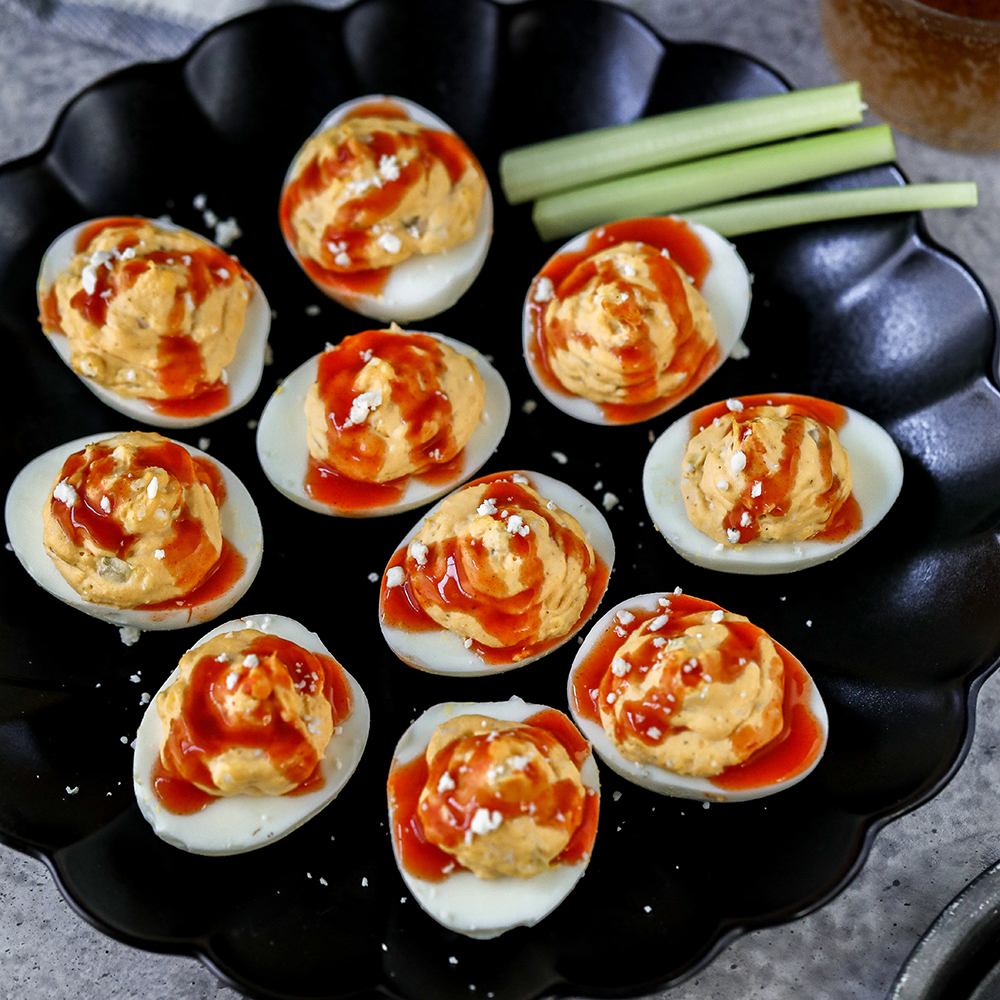 Buffalo Chicken Deviled Eggs