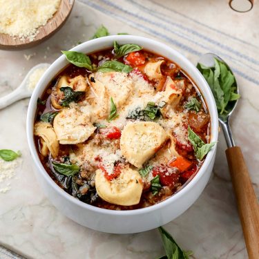 Tortellini Soup with Italian Sausage