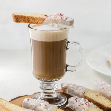White Chocolate-Dipped Peppermint Biscotti
